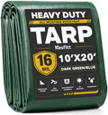 Kesfitt 16 Mil Heavy Duty Waterproof Tarp, 10x20 FT, Dark Green & Blue by Kesfitt