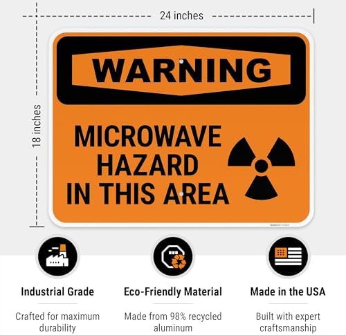 OSHA Warning Microwave Hazard in This Area with Graphic Sign, - Image 3