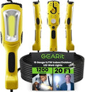 GEARit 20ft LED Work Light COB 1200LM 10W, Corded Shop/Drop Light with Magnetic Base, Swivel Hook & Built-in Outlet, 16/3 SJTW Trouble Light for Mechanics, Garage, Under Hood, Yellow by GEARit