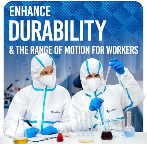 Medtecs Hazmat Suits - 6 Sizes Options - Disposable Coveralls Suit, Medical Protective Coverall PPE Hazmat Suits - Image 6