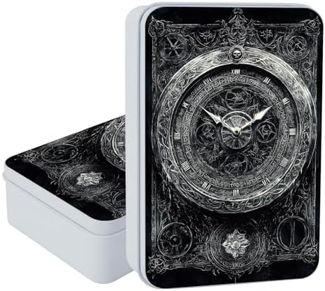 Large Metal Tins Box-7.1” x4.7”x2“ Rectangular Empty Storage Box With Lid Decorative Organizer Storage Tin Case For Office/Cookie/Candy/Jewelry/Photo/Letter-Wall Clock by Unknown