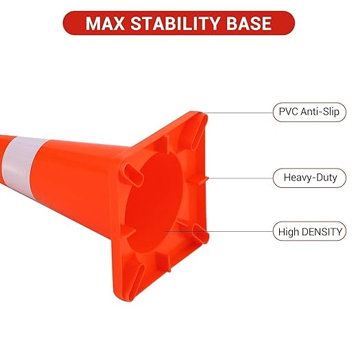 20 Pack Traffic Safety Cones 18 Inch, PVC Orange Safety Cones - Image 2
