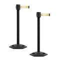 Montour Line MSR760 Set of 2 Retractable Belt Barrier Stanchion, Rubber Base by Montour+Line