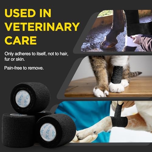 OK TAPE 12 Rolls Self Adhesive Bandage Wrap, Cohesive Elastic Athletic Tape - Image 4