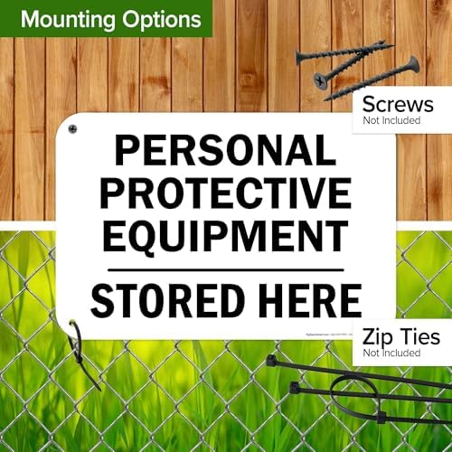 Personal Protective Equipment Stored Here Sign, 12x18 Inches, 55 mil thick HDPS (high density polystyrene), Made in USA by My Sign Center - Image 5