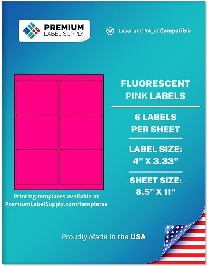 Premium Label Supply Bright Neon Color Fluorescent Stickers by PremiumLabelSupply