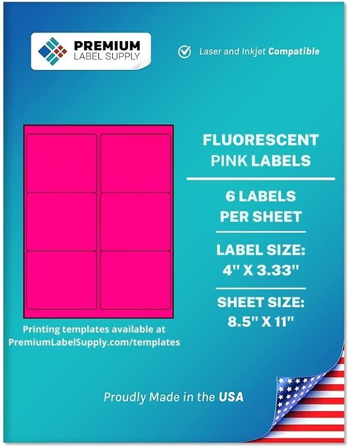 Premium Label Supply Bright Neon Color Fluorescent Stickers by PremiumLabelSupply