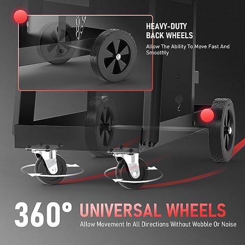 YESWELDER 3-Tier Welding Cart, Tilted Platform and 360° Rolling - Image 6
