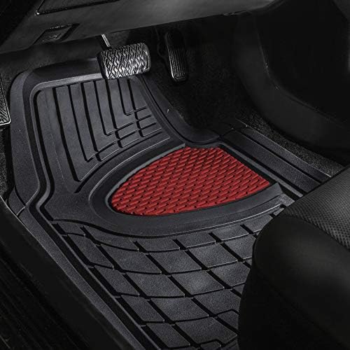 FH Group Premium Liners Tall Channel Trimmable All Weather Rubber Full Set Car Floor Mats (Pink) w. Trimmable All-Season Cargo Liner (Burgundy) - Universal Fit for Cars Trucks and SUVs - Image 2