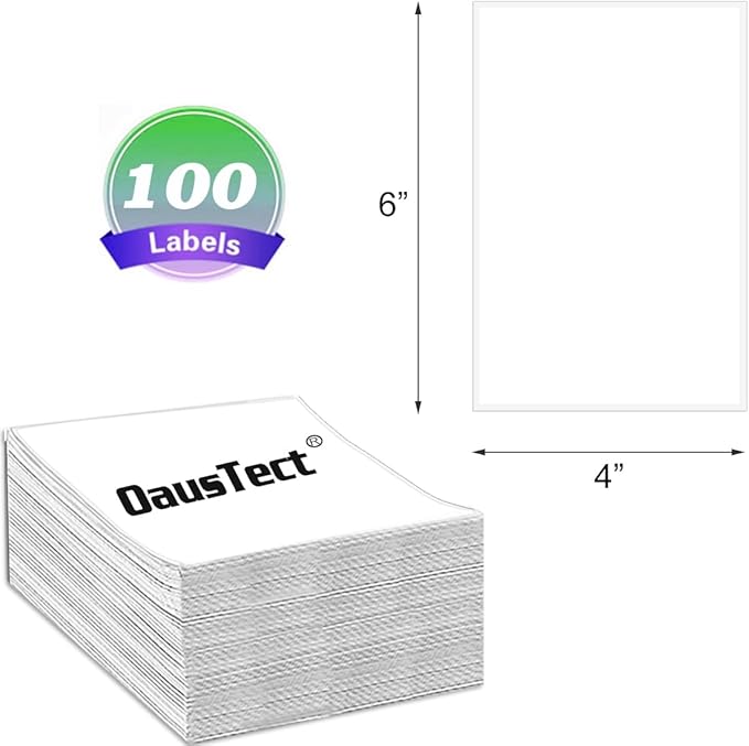 4x6 Thermal Labels, OausTect 100 FanFold Shipping Labels, Thermal Printer - Image 6
