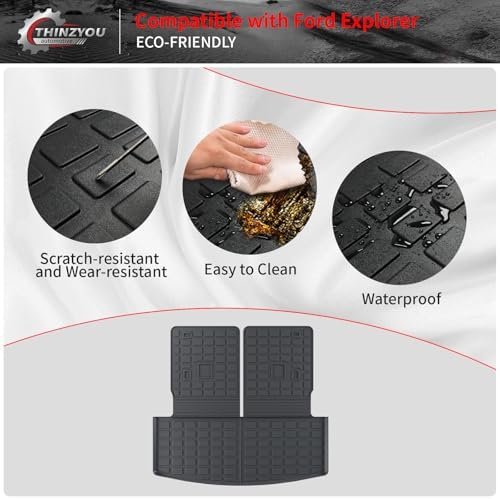 Cargo Mat with 3rd Row Backrest Mat for 2020-2026 Ford Explorer - Image 4