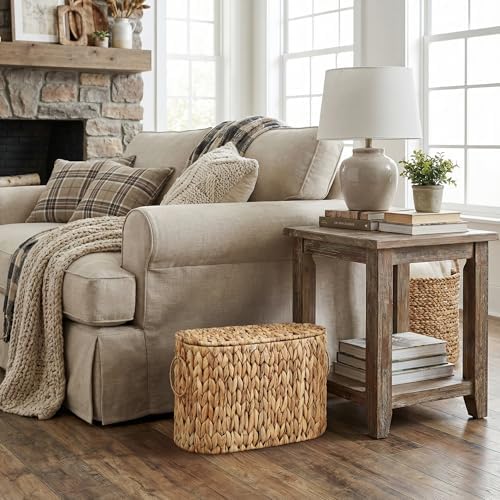 GRANNY SAYS Slim Wicker Bathroom Toilet Paper Storage Baskets with Lid - Image 6