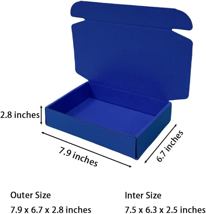 50 Pcs 7.9 x 6.7 x 2.8 inches Large Size Corrugated Cardboard Gift Boxes - Image 2