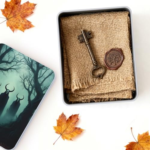 Small Metal Tins Box-4.7" x3.5"x1.6" Rectangular Empty Storage Box With Lid Decorative Organizer Storage Tin Case For Office/Cookie/Candy/Jewelry/Photo/Letter-Skull Forest - Image 4
