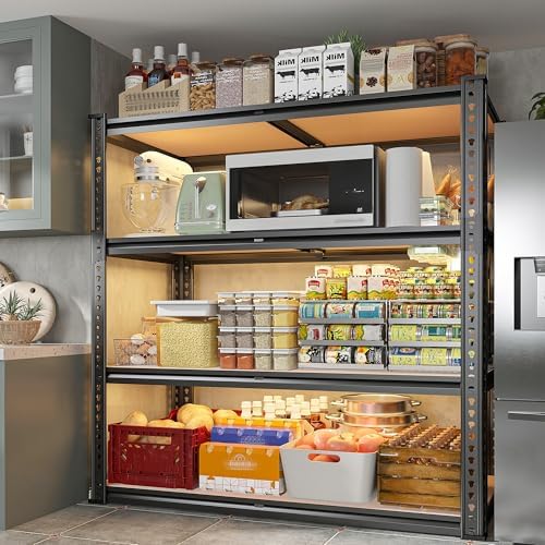 REIBII 2000LBS Storage Shelves,4-Tier Adjustable Garage Shelving for Pantry (Pack of 2) - Image 5