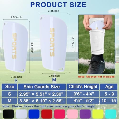Kids Soccer Shin Guards 2 Pairs Slip-in Youth Shin Pads for Boys Girls, Lightweight PP+EVA Soccer Protective Gear Fits with Shin Guard Sleeves(not Included), Toddler to Teen Sizes Multiple Colors - Image 2