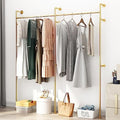 ORSENIGO Industrial Pipe Clothing Rack, Heavy Duty Metal Clothes Rack with Double Rods for Hanging Clothes, Wall Mount Space-Saving Garment Display Rack by ORSENIGO