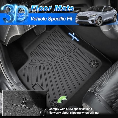Cartist Car Mats for Ford Mustang Mach E 2021-2026, All Weather Floor Mats and Cargo Liner for Mustang Mach E Accessories, Heavy Duty Rubber Mats, Car Accessories - Image 2
