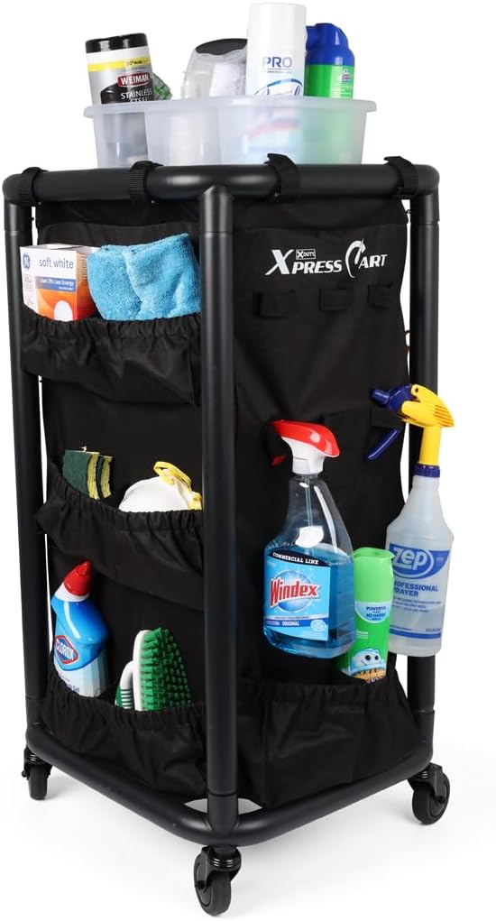Multipurpose Rolling Janitorial Cart – Ideal by WholesaleHotelProducts