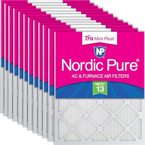 Nordic Pure 18x20x1 Tru Mini Pleat MERV 13 AC Furnace Air Filters 12 Pack by NordicPure
