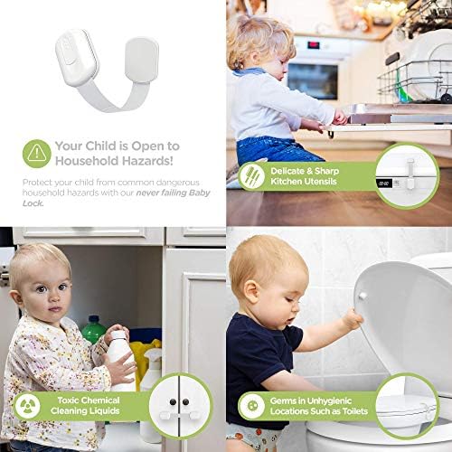SKYLA HOMES Child Safety Cabinet Locks, White, 12 Pack - Image 2