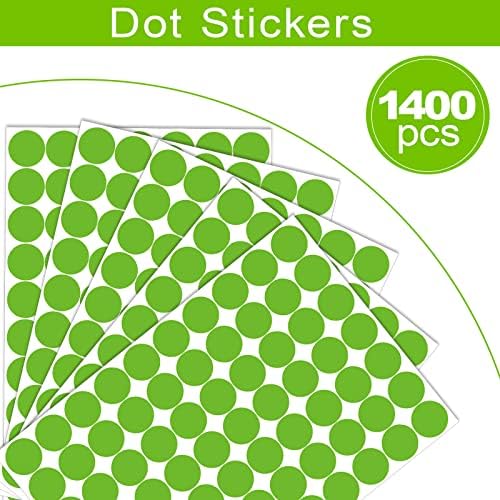 1400 PCS Green Dot Stickers Round Coding Labels Circle Polka Dots for Office, Classroom, Papers Etc - Image 5