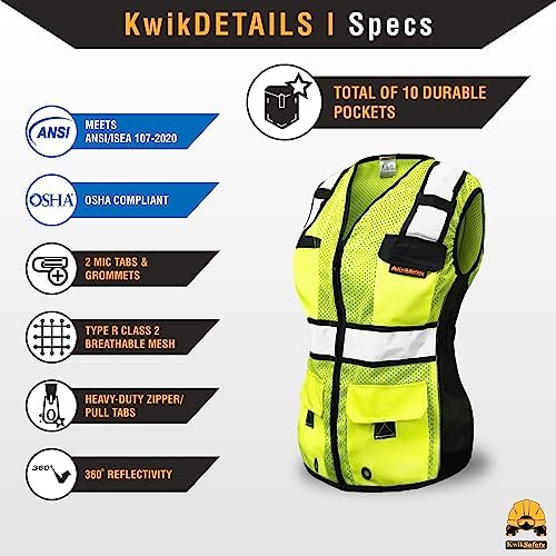 KwikSafety RoadBOSS Econ & Premium Safety Vest for Women Class 2 ANSI OSHA - Image 5