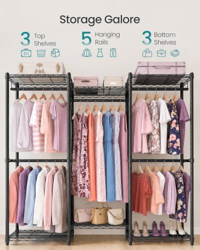 SONGMICS Closet Organizers and Storage, Clothes Rack with Shelves - Image 3