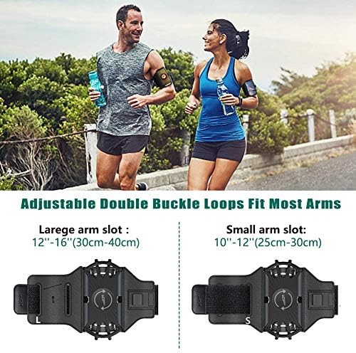 VUP Detachable Running Phone Holder 360°Rotatable Armband for iPod MP3 Player iPhone, Fits All 4-6.7 Inch Smartphone Device, with Key Holder for Running Hiking Biking (Black-Detachable) - Image 4