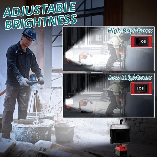 T-SUN 100W LED Work Light Compatible with Milwaukee 18V Battery - Image 3