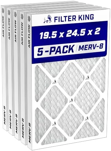 Filter King 19.5x24.5x2 Air Filter MERV 8, AC Furnace Filters (5-Pack) by FilterKing