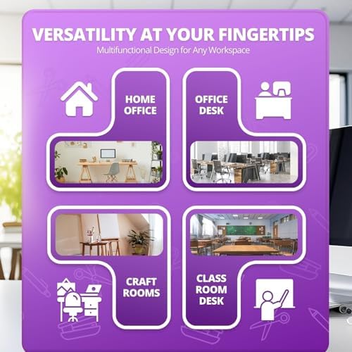 Flexzion Desk Caddy Organizer Set (Purple) - Metal Mesh Desktop Caddy with Drawers, 6 Compartments, and Pencil Holder for Women & Men - Desktop Organizer and Storage for Work or Office Supplies - Image 7