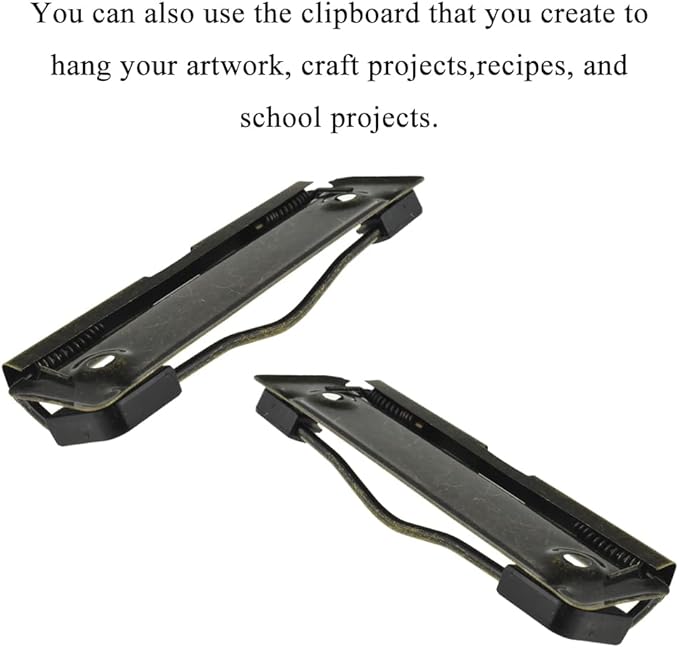 HAHIYO 3.94 Inches Vintage Bronze Metal Mountable Clipboard Clips - Image 5