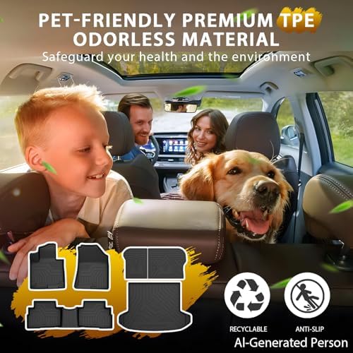 Powerty Floor Mats for Kia Sportage Hybrid (Not for PHEV) 2023-2026, All Weather 3D TPE Anti-Slip Trunk Cargo Liner Seat Back Covers Protectors Full Set Car Accessories - Image 2