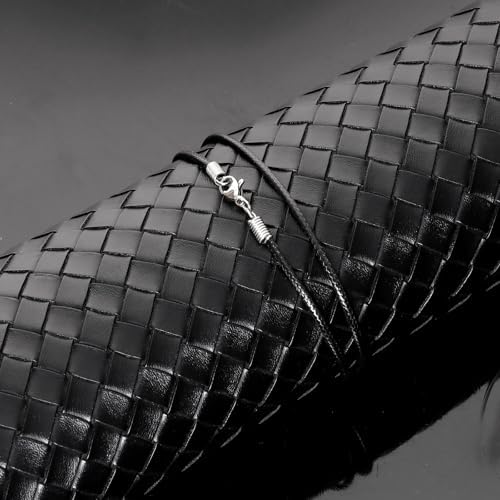 Black Leather Necklace Cord with Clasp Braided Wax Rope Chain for Men Women with Stainless Steel Clasp 2mm Leather Cord Necklace for Pendant - Image 7