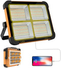 Portable LED Work Solar Light 100W 16500mAh 10000 LM with Stepless Brightness Job Site Battery Rechargeable LED Floor Light for Emergency Worklight for Hurricane (Orange Black) by CosyEasy