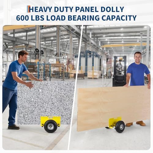 600 LBS Panel Dolly, Door Dolly Adjustable Drywall Mover with 10" Tires - Image 4