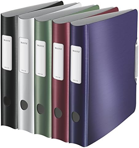 Leitz Lever Arch File, Garnet red, A4, Curved Spine 6.5 cm Width, Elastic Fastening, Light polyfoam, Style Range, 11090028 - Image 5