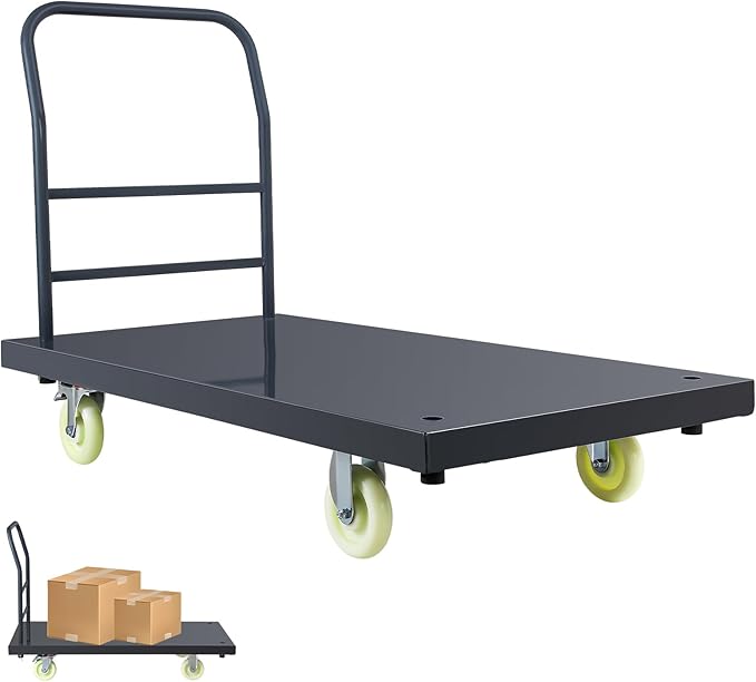 Heavy Duty Platform Truck, Industrial Panel Truck Cart 360 Degree Swivel Wheels by RIGMEC
