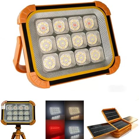 Portable LED Work Solar Light 100W 24000mAh 20000 LM with Stepless Brightness Job Site Battery Rechargeable LED Floor Light for Emergency Worklight for Hurricane (PRO) by CosyEasy