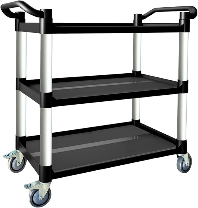 Utility Cart with Wheels, 3 Tier Rolling Cart with Tangle-Free Wheels, Heavy by Befeshine
