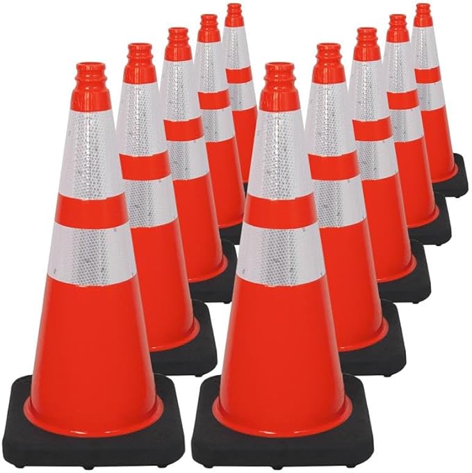 Brimar 28 Inch Traffic Cones, 10 Pack, Road Parking, MUTCD Approved Traffic by BrimarIndustries