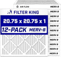 Filter King Air Filters 20.75x20.75x1 | 12-PACK | MERV 8 HVAC Pleated AC Furnace Filters | Air Purifier | Replacement Filters for Clean, Healthy & Fresh Environment | MADE IN USA by FilterKing