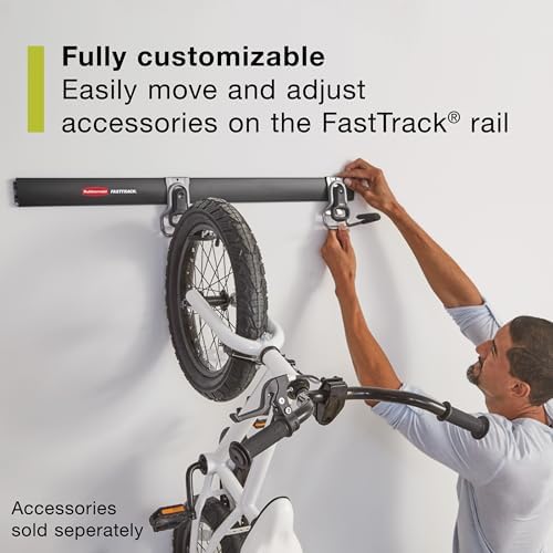 Rubbermaid FastTrack Wall Mounted Storage and Organization System Rail 48" Holds up to 1750 pounds Black Home/Garage Organization for Yard Tools/Sports Equipment/Ladders - Image 4