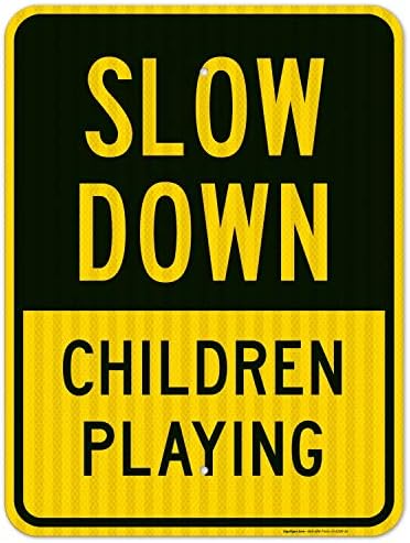 Slow Down Children Playing Sign, Traffic Sign, by SigoSigns