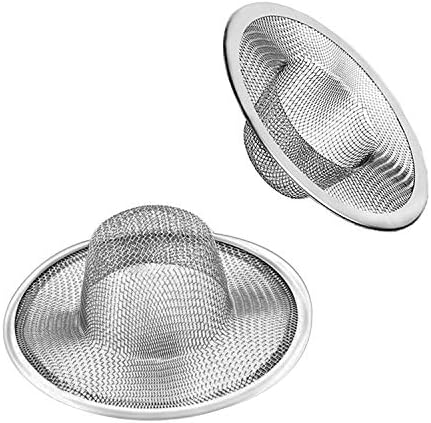 2pcs Heavy Duty Stainless Steel Slop Basket Filter Trap, 4.41" Top / 2.44" Mesh Metal Sink Strainer,Perfect for Kitchen Sink/Bathroom Bathtub Wash Basin Floor Drain Balcony Drain Hole,Utility… by ArtioHipo