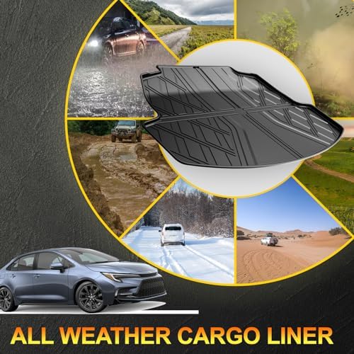 2020-2025 Corolla Cargo Liner for Toyota Corolla/Corolla Hybrid Sedan (Not Fit Corolla Cross & Hatchback Model) - Custom Fit Trunk Mat - All Weather Cargo Mat for Toyota Corolla 2020-2025 - Image 4