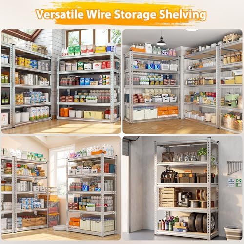 REIBII Storage Shelves,5-Tier Adjustable Waterproof Storage Rack for Pantry - Image 4