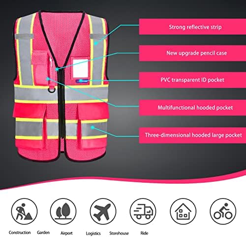 AYKRM 11 color High Vis Reflective Safety Vest for Women Men Pocket Zipper ANSI/ISEA Standard - Image 4