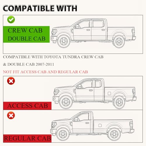 G-PLUS TPE Cargo Liners 3PCS Fit 2007-2011 Toyota Tundra Double/CrewMax Cab - Image 2